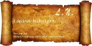 Lapina Nikolett névjegykártya